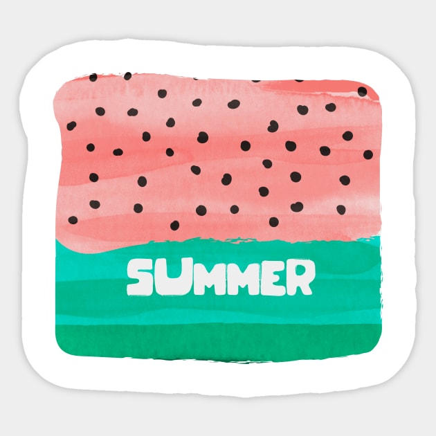 Summer watermelon Sticker by dreadpen